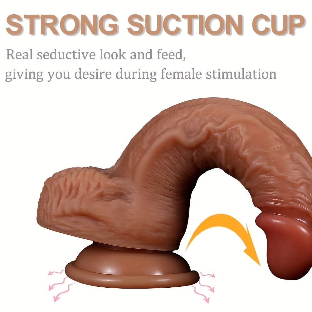 1pc Huge Realistic Dildo With Strong Suction Cups, 7.6"inch Silicone Thick Dildo For Hands - Free Play, Soft And Skin - Friendly For Vaginal G - spot And Anal Play, Adult Sex Toys For Men And Women Couples - LustMia