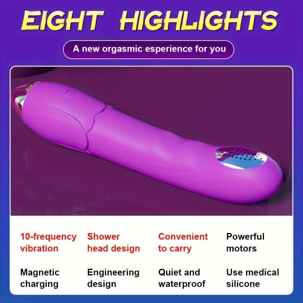 G - Spot Silent Vibrator Sex Toys for Women with 10 Vibration Modes, Vibrating Dildo Clitoris Nipple Vagina Massagers For Shower and Cleaning, Soft Silicone Waterproof Adult Sex Toys For Solo Play or Couples - LustMia