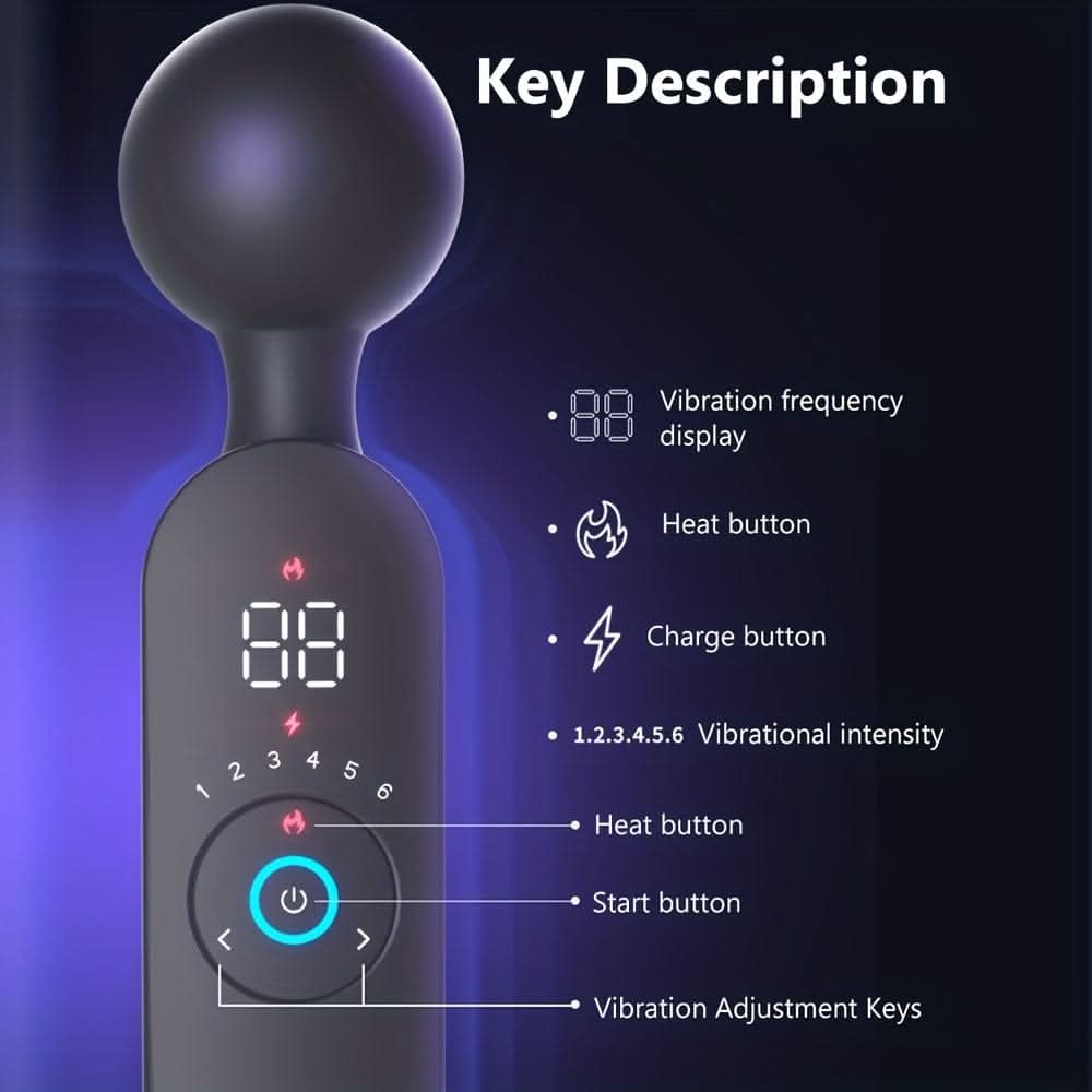 Waterproof Rechargeable G - Spot Vibrator - 12 Patterns, 6 Speeds, Clitoral Stimulation, Quiet & Compact, Auto Heating, USB Powered, Digital Display - LustMia