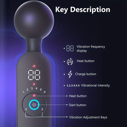 Waterproof Rechargeable G - Spot Vibrator - 12 Patterns, 6 Speeds, Clitoral Stimulation, Quiet & Compact, Auto Heating, USB Powered, Digital Display - LustMia