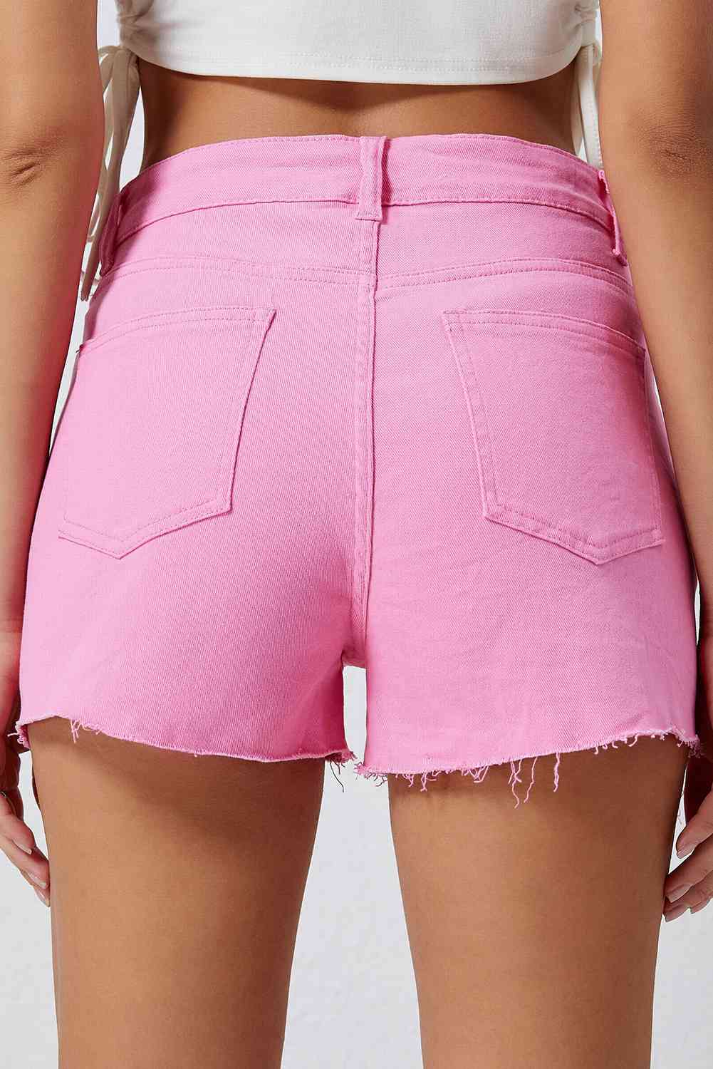 Distressed Denim Shorts - LustMia