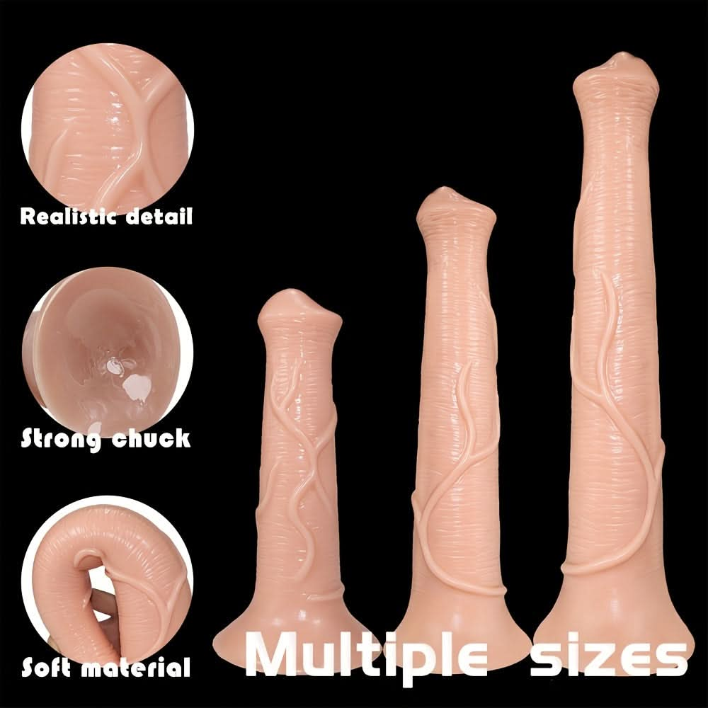 1pc Black Horse Dildo Realistic Animal Dildos With Suction Cup Monster Butt Plug Anal Plug Anal Sex Toys For Men Women Lesbian Gay Pleasure - LustMia