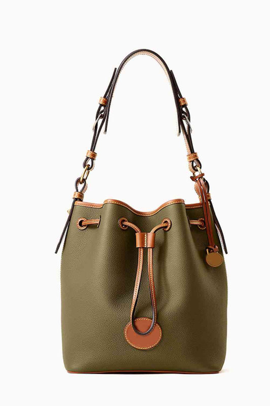 PU Drawstring Bucket Bag - LustMia