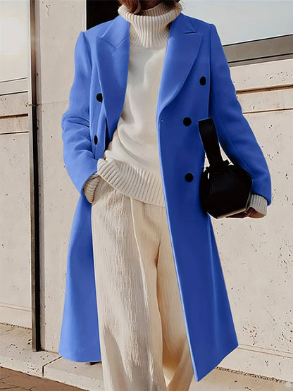 Stylish Double - Breasted Lapel Overcoat - LustMia