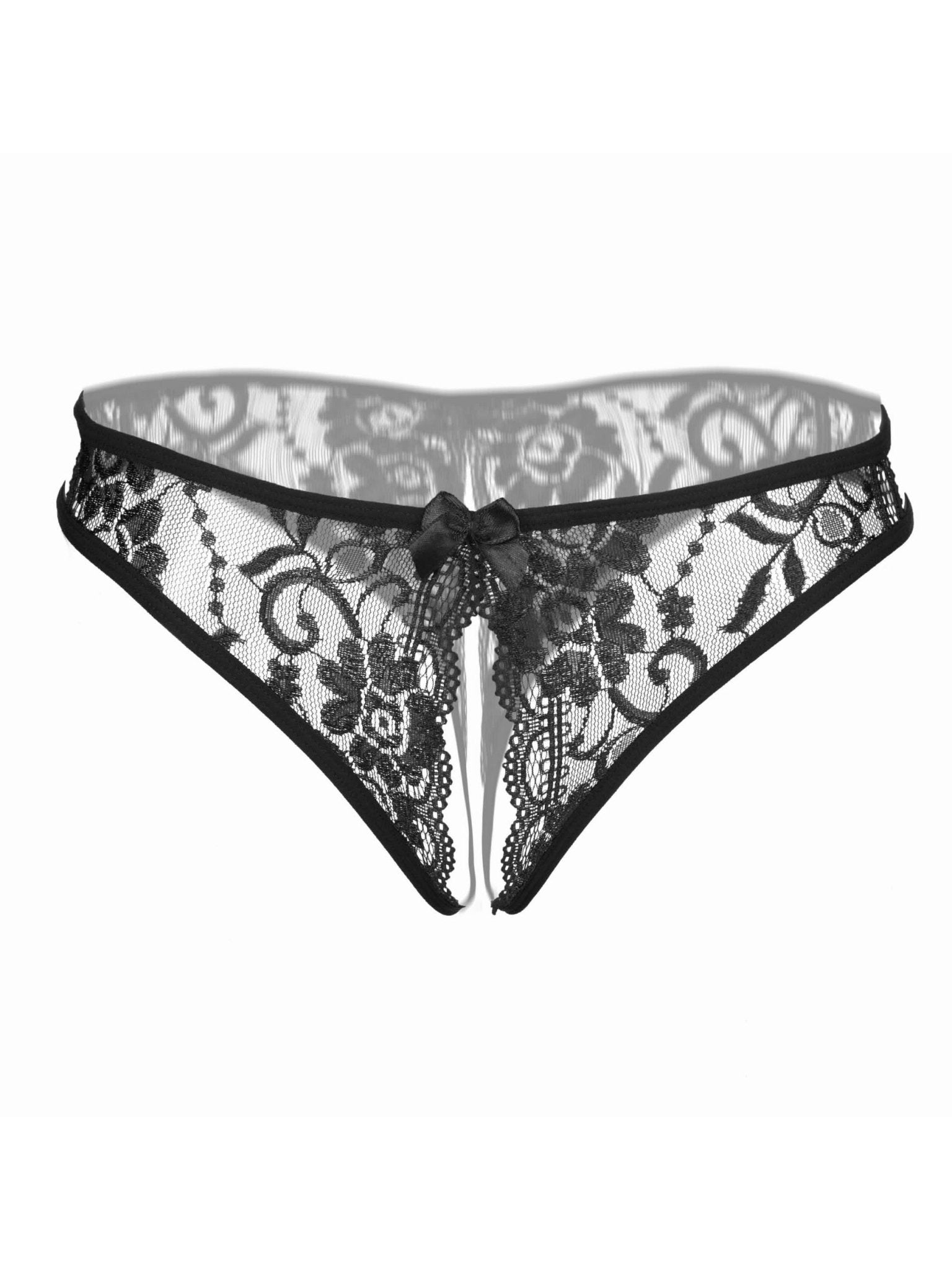 1/6 Pcs Floral Lace Mesh Thongs, Hollow Out Open Crotch Panties, Women's Sexy Lingerie & Underwear - LustMia