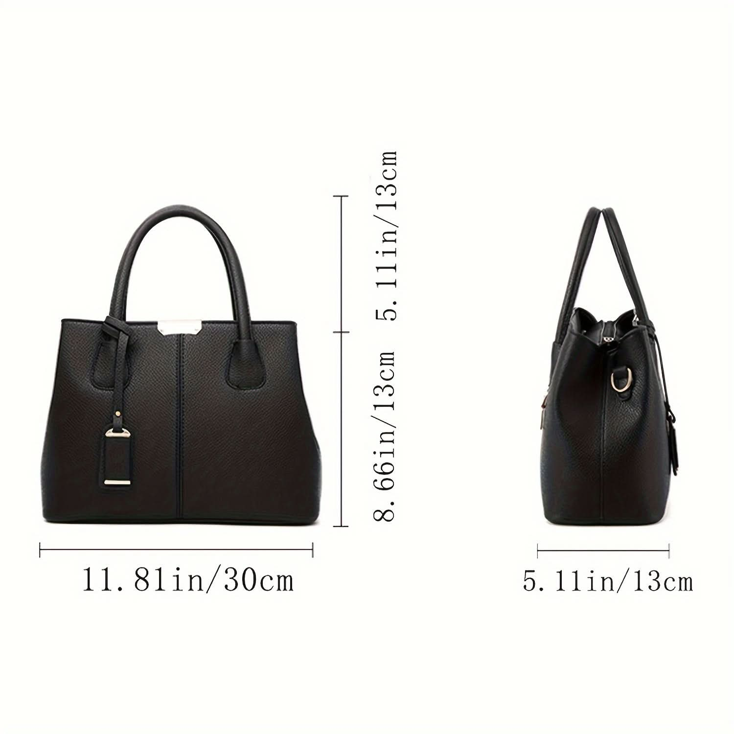 Large Capacity Elegant Style Tote Bag With Zipper Closure And Polyester Lining, Minimalist Design For Women - LustMia