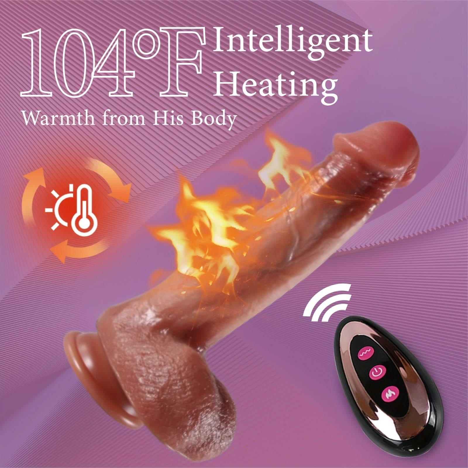 1pc 4 - in - 1 10 Thrusting Dildo 10 Vibration 360° Swing Heated Dildo Vibrator Adult Sex Toy, Remotely Controlled Realistic Vibrating Dildo Machine With Suction Cup, Lifeable Silicone Thick G - Spot Anal Couple Toy For Women And Men - LustMia