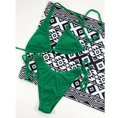 Bathing suits woman 2023 brazilian bikini bathing suits Swimming suit for women 2 piece sets Bandage green sling swimwear beach - LustMia