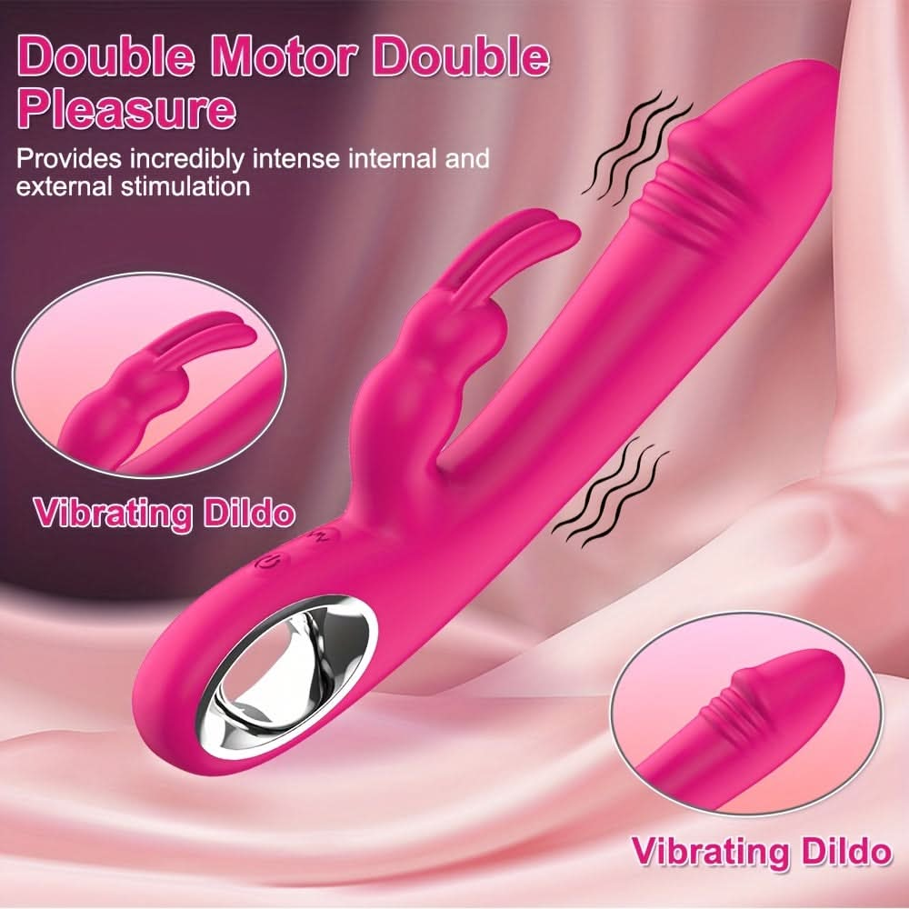 1pc Rabbit Vibrator G - spot Vibrating Massager 10 Frequency Strong Vibration Dual Head Simulation Dildo Clitoral Vaginal Stimulator Female Pleasure Flirting Sex Toys - LustMia