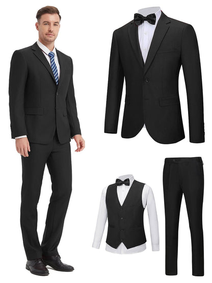 Mens SlimFit ThreePiece Wedding Business Suit - LustMia