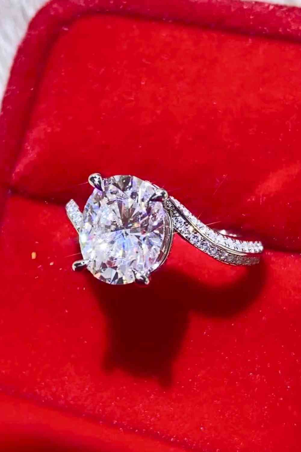 3 Carat Moissanite Side Stone Ring - LustMia