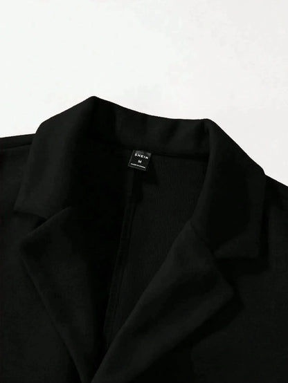 Manfinity Mode Men'S Shirt Collar Lapel Woolen Coat - LustMia