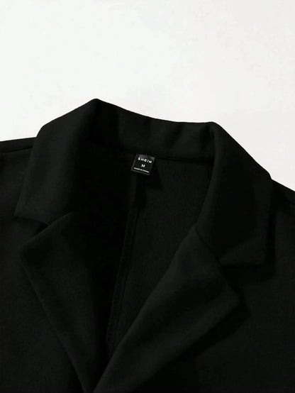 Manfinity Mode Men'S Shirt Collar Lapel Woolen Coat - LustMia