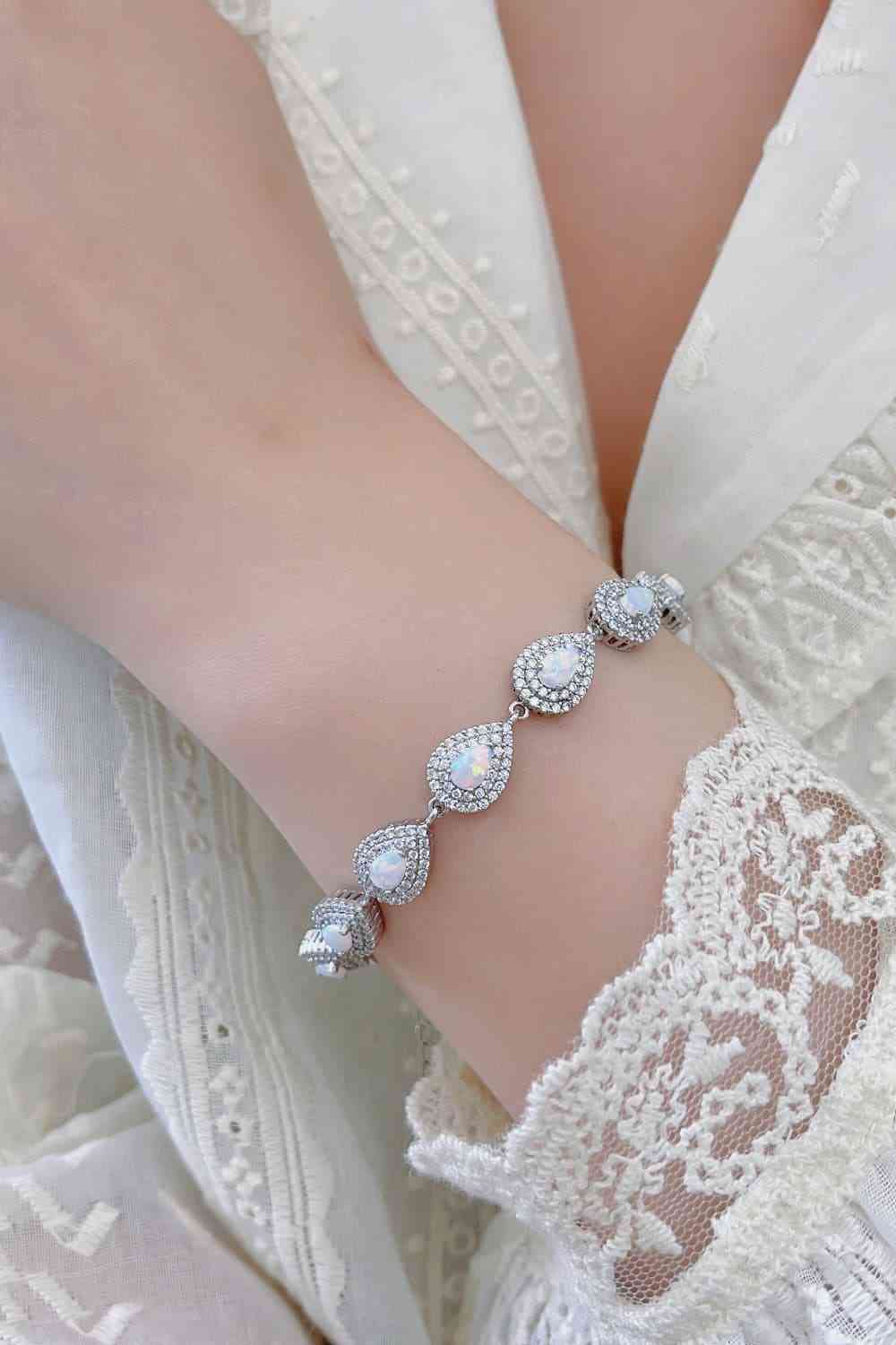 925 Sterling Silver Opal Bracelet - LustMia