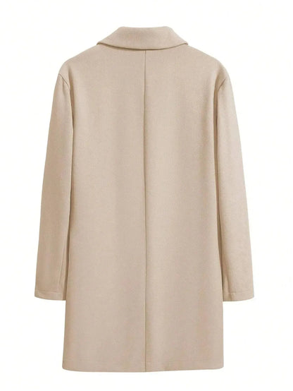 Manfinity Mode Men'S Shirt Collar Lapel Woolen Coat - LustMia