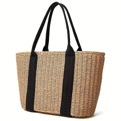 Large Capacity Summer Beach Tote Bag - Stylish Straw Woven & Rattan Handbag for Women - Spacious, Durable, Perfect for Travel, Vacations & Everyday Style - LustMia