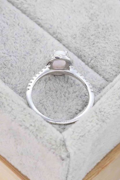 Opal 925 Sterling Silver Halo Ring - LustMia