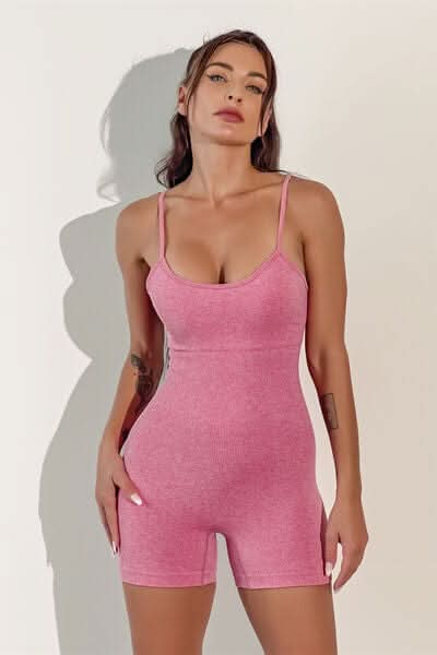 Spaghetti Strap Active Romper - LustMia