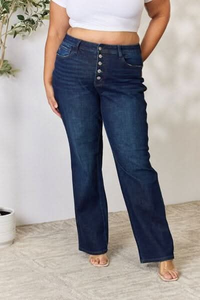 Kancan Full Size Mid Rise Flare Jeans - LustMia