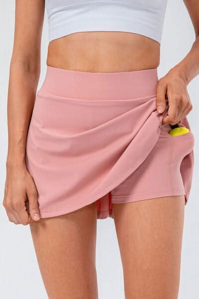 High Waist Pleated Active Skirt - LustMia