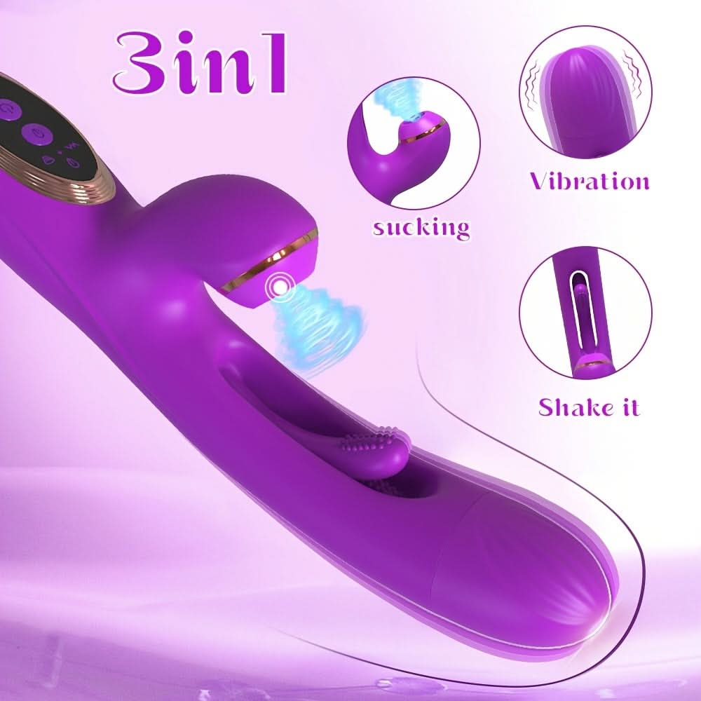 10Frequency GSpot Vibrator with Suction and Blowing Waterproof Silicone - LustMia