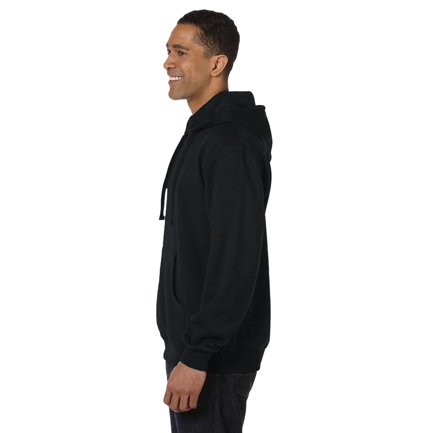 Recycled Polyester Unisex Pullover Hoodie | Econscious EC5500 Black - LustMia