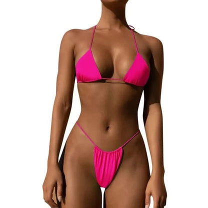 Bright Bikini Set 2022 Swimwear Swimsuit Woman Sexy Bathing Suits Two - piece Bikinis Triangle Bandage Brazilianbikini Beachwear - LustMia