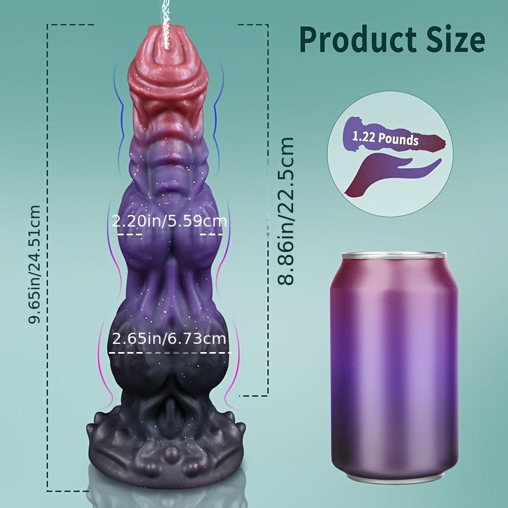 1pc Liquid Silicone 9.6" Monster Dildo Squirting Dildo Silicone Ejaculating Dildo With Knots, Fantasy Dildo Thick Dragon Dildo Horse Dildo With Strong Suction Cup, Huge Dog Dildo Soft Anal Dildo, Adult Toys For Women Men - LustMia