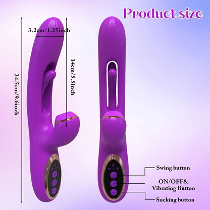 10Frequency GSpot Vibrator with Suction and Blowing Waterproof Silicone - LustMia