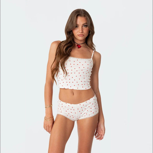 Women Heart Print Loungewear - LustMia