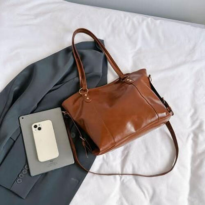 PU Leather Tote Bag - LustMia