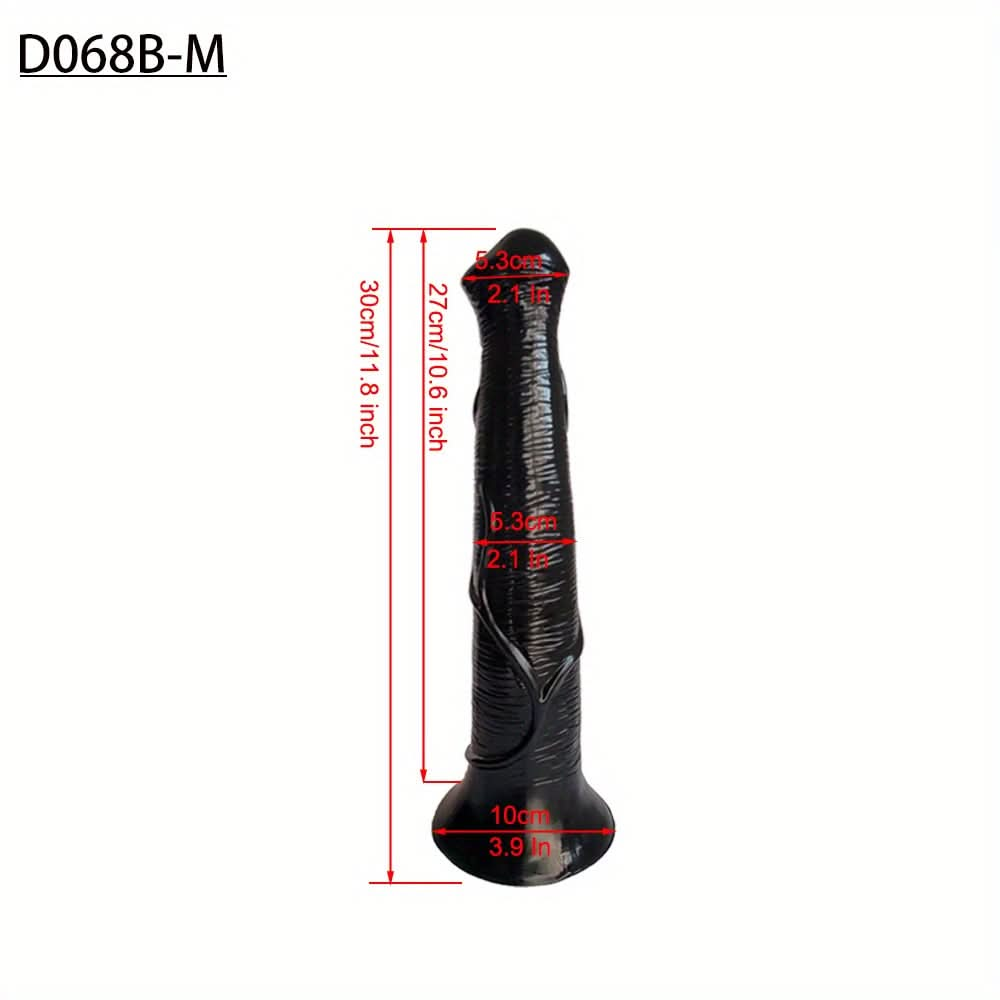 1pc Black Horse Dildo Realistic Animal Dildos With Suction Cup Monster Butt Plug Anal Plug Anal Sex Toys For Men Women Lesbian Gay Pleasure - LustMia