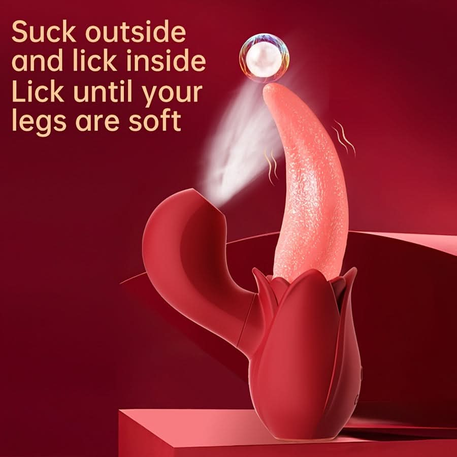 1pc 2 In 1 Lick Suck Vibrators For Women Licking Tongue Clitoris Stimulator G Spot Massager Vagina Sucking Female Pleasure Sex Toys - LustMia