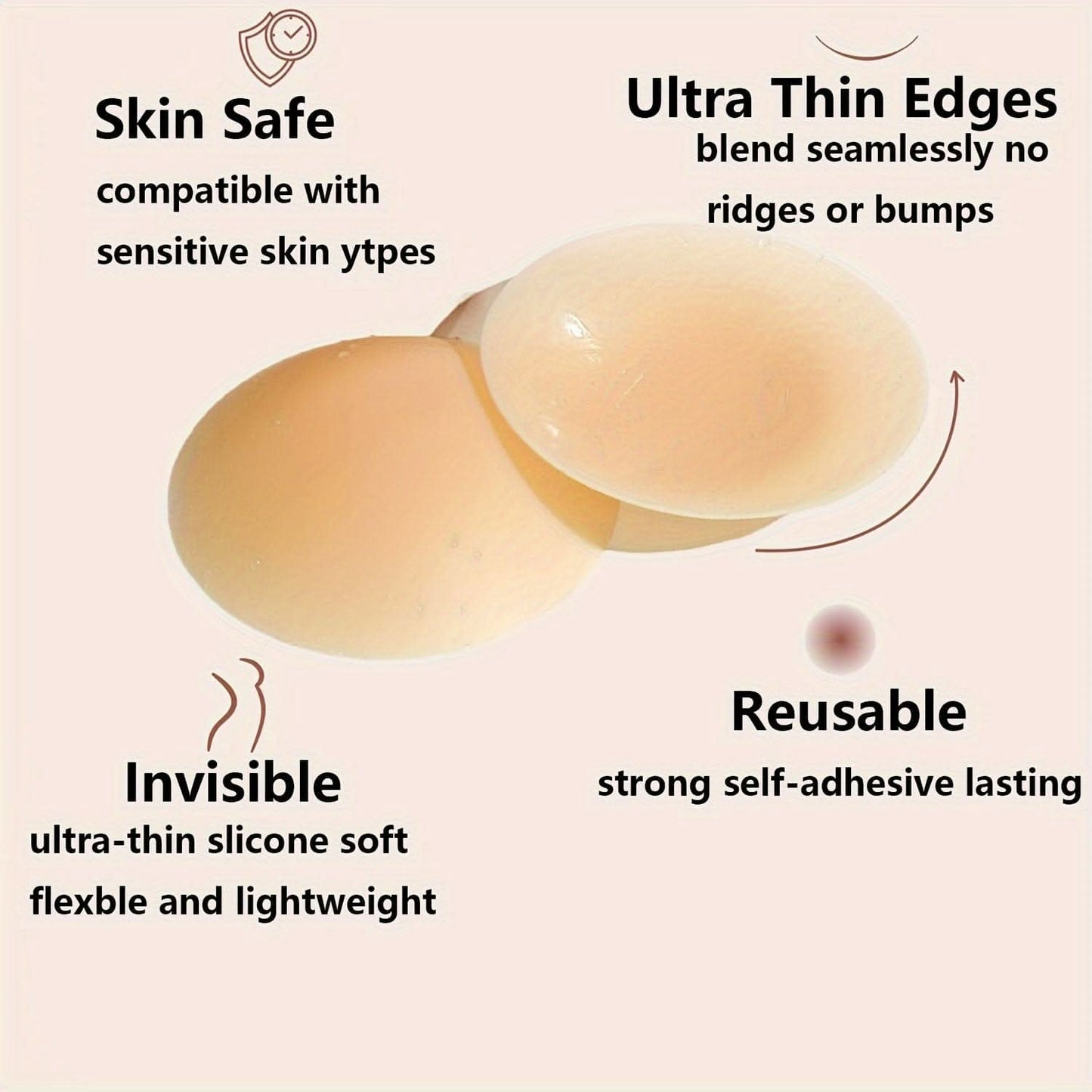 Reusable Silicone Nipple Covers Soft Sticky Washable - LustMia