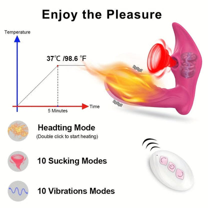 Wireless Remote Control Heating Sucking Vibrator for Women Couples - LustMia