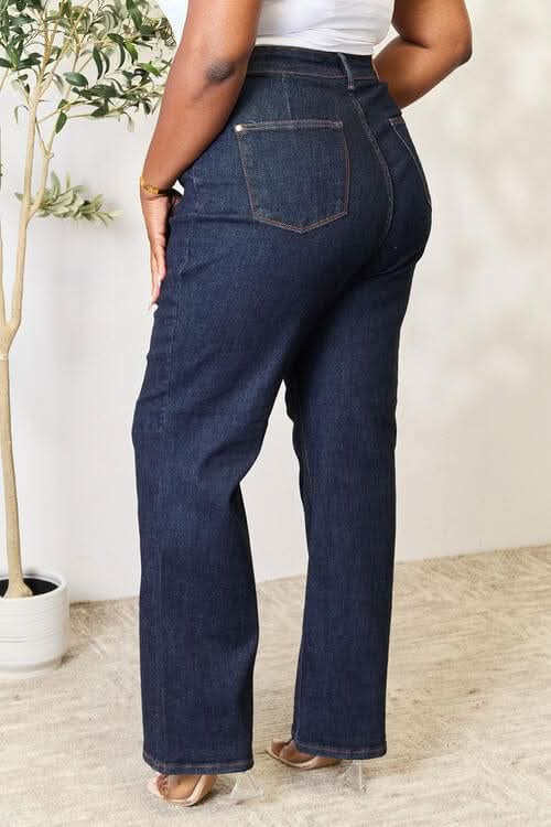 Judy Blue Full Size High Waist Wide Leg Jeans - LustMia