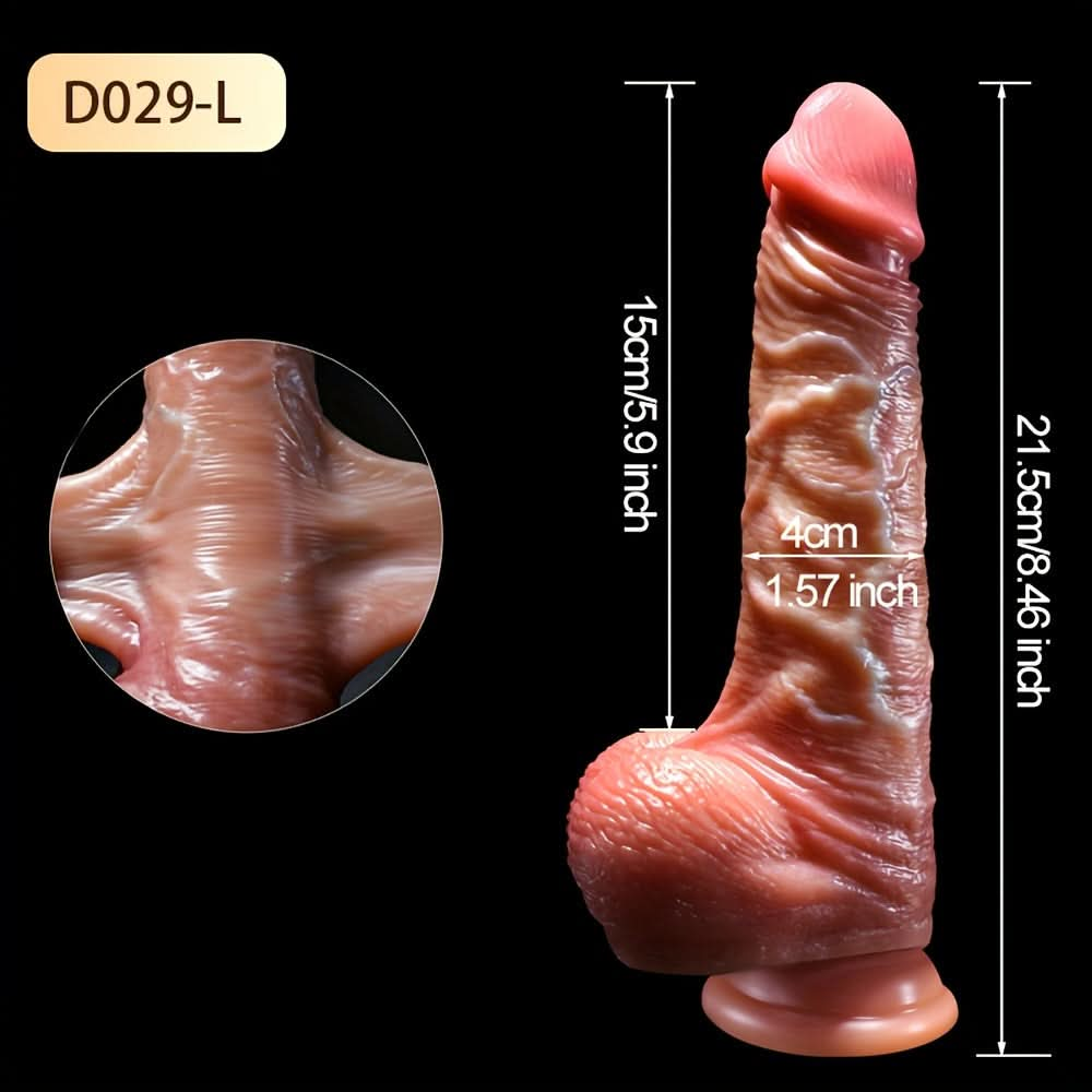 1pc 7/8inch Realistic Penis For Women, Silicone Sliding Foreskin Dildo, Dildos With Strong Suction Cup, Female Sex Toy, Big Feels Like Skin Fake Dick, Adults Erotic Strapon Dildo Anal Sex Toys For Couples Male & Female & Gays - LustMia