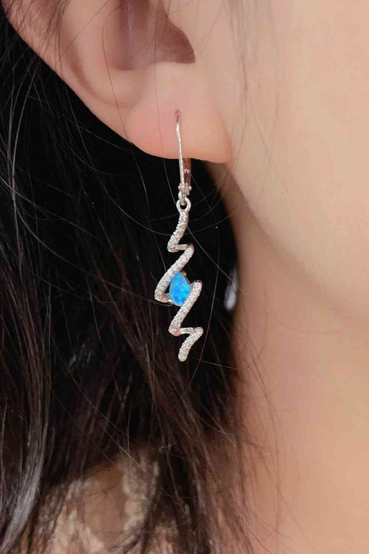 Twisted Opal Drop Earrings - LustMia