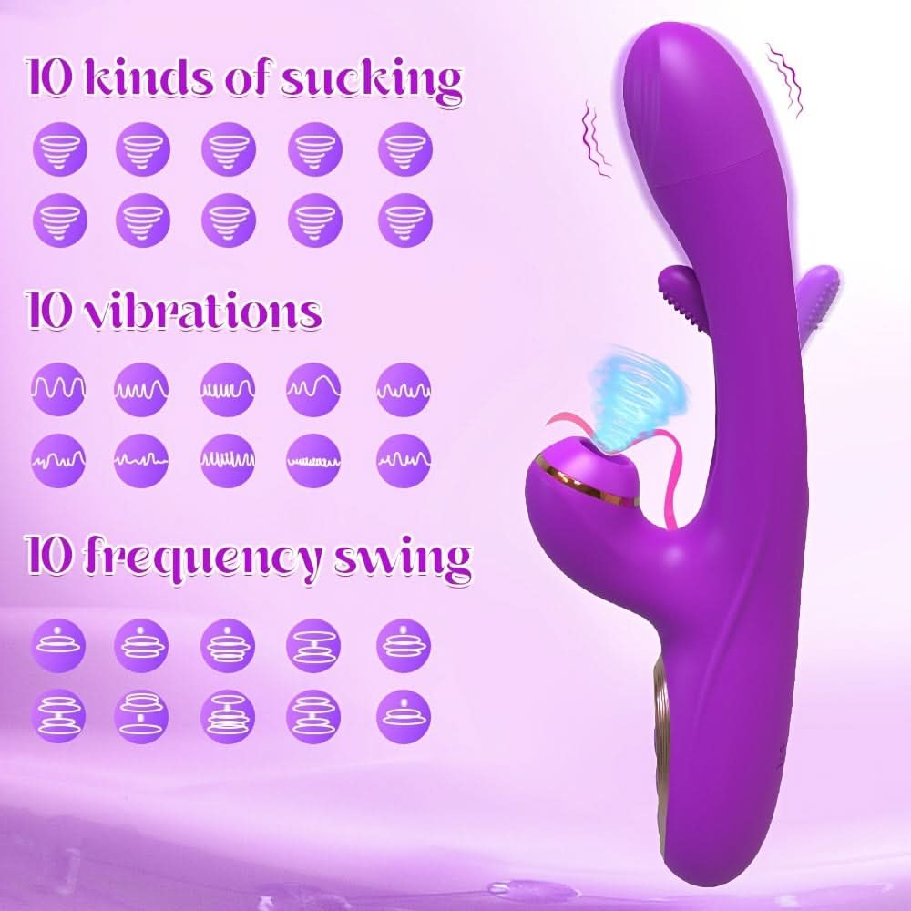 10Frequency GSpot Vibrator with Suction and Blowing Waterproof Silicone - LustMia