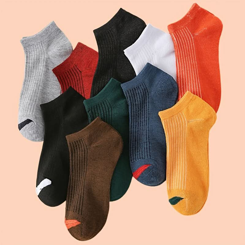 10/20/30/40/50 Pairs Unisex Solid Color Ankle Sport - LustMia