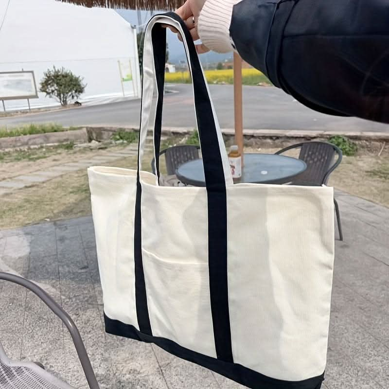 Extra Large Canvas Tote Bag - Sturdy & Long - Lasting, Perfect for Beach, Shopping & Travel - Comfortable Oversized Shoulder Bag with Multi - Purpose Design - LustMia