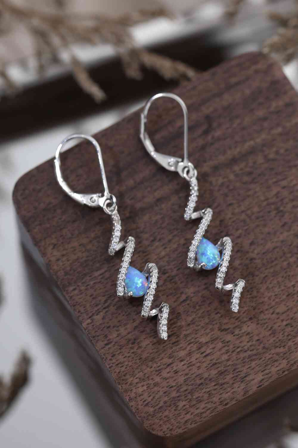 Twisted Opal Drop Earrings - LustMia