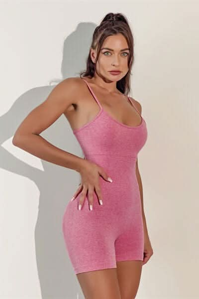 Spaghetti Strap Active Romper - LustMia