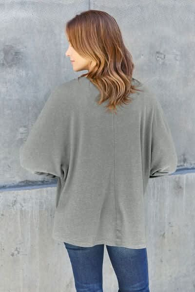 Double Take Full Size Round Neck Long Sleeve T-Shirt - LustMia