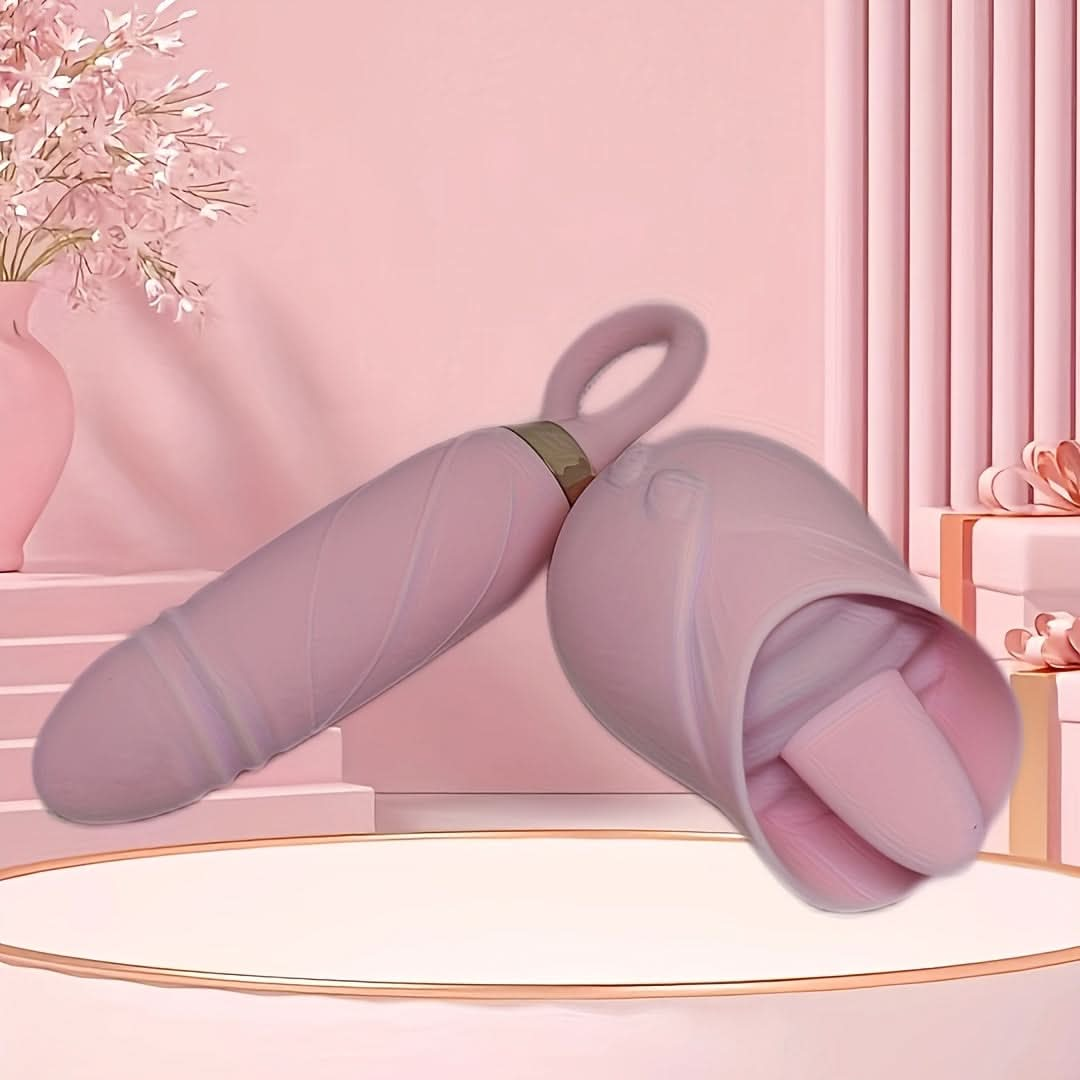 1pc Rose Vibrator With Licking And Bullet Vibrator Female Sex Toy Adult Supplies - LustMia