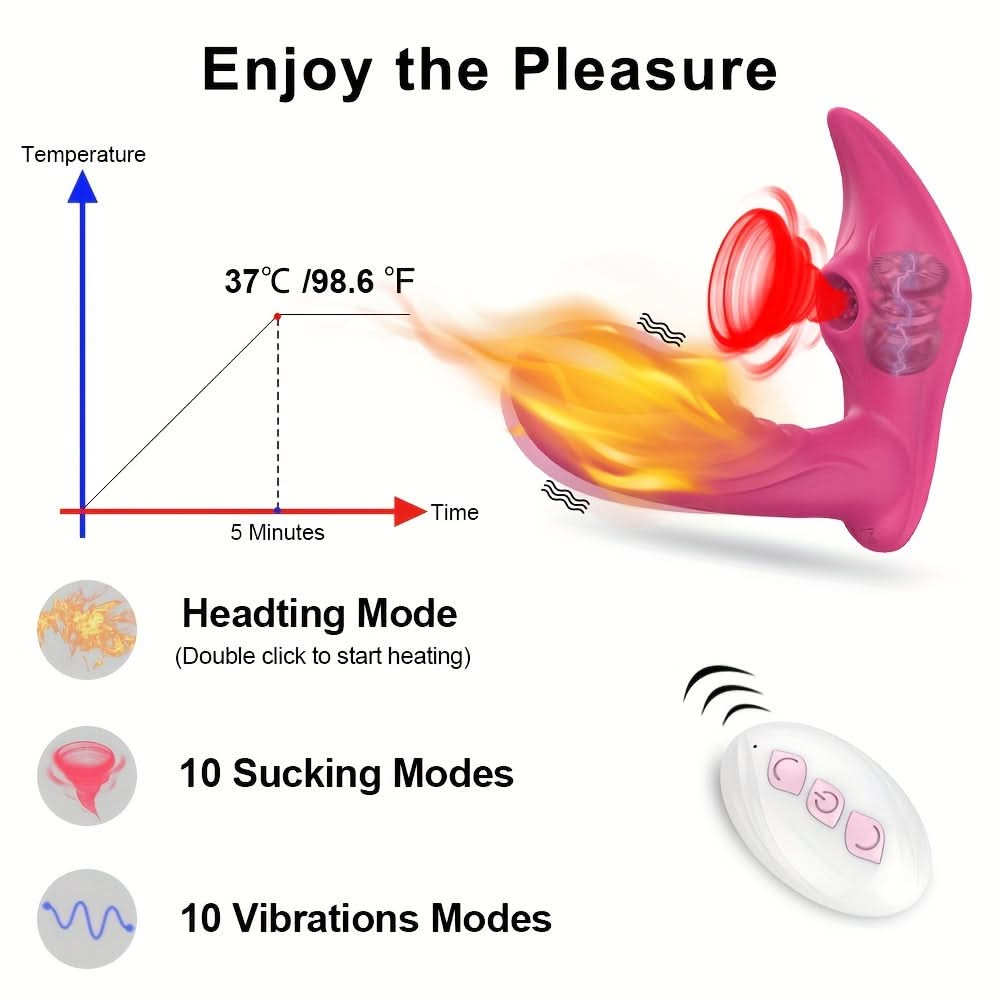 1pc Heating Sucking Vibrator Female G - Spot Clitoris Vaginal Nipples Air Stimulator Wireless Remote Control Sex Toys For Women Couples Adult - LustMia