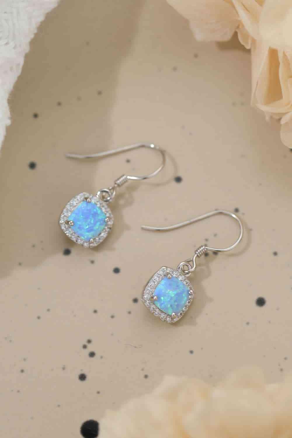 Opal Square Drop Earrings - LustMia