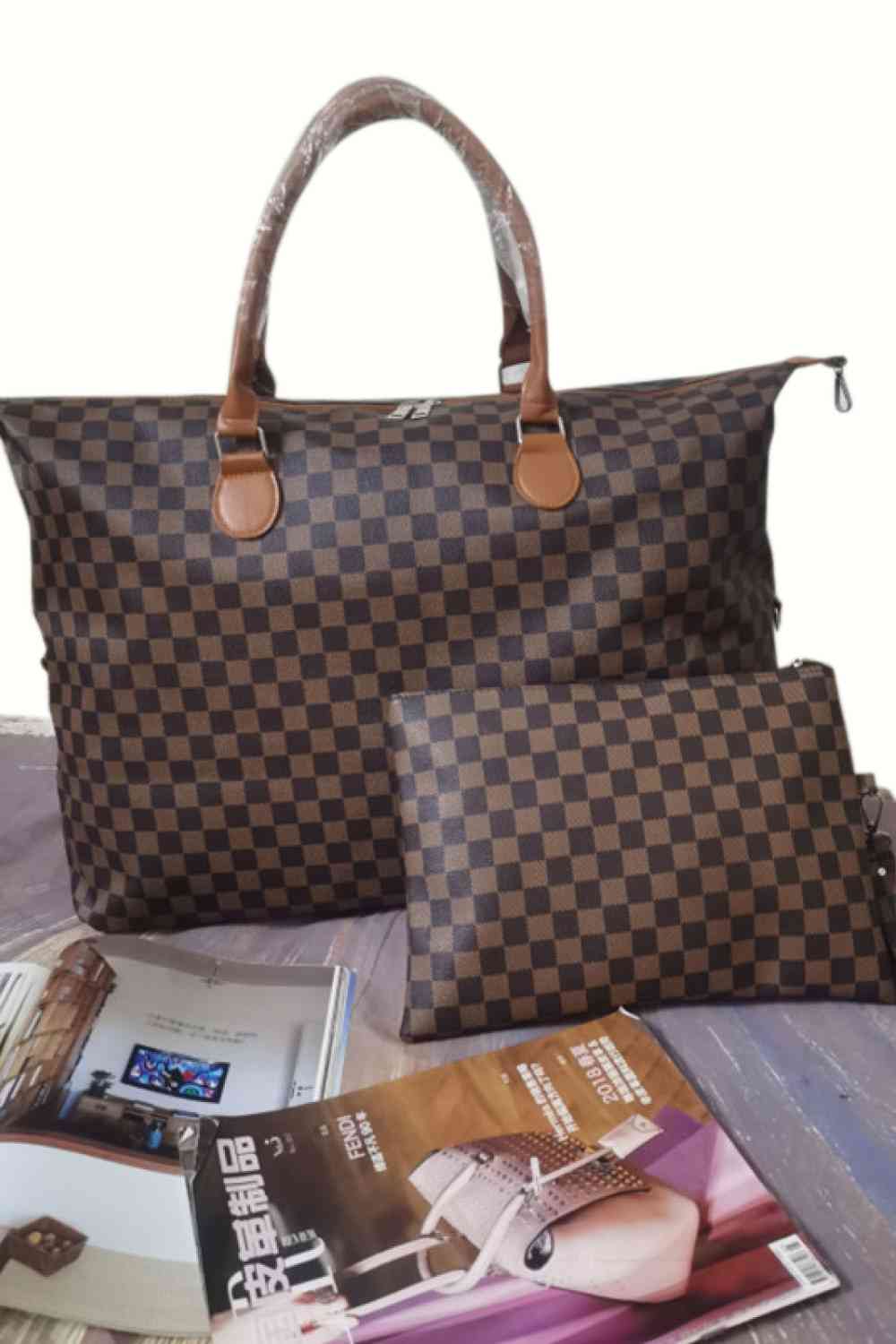 Checkered Two - Piece Bag Set - LustMia