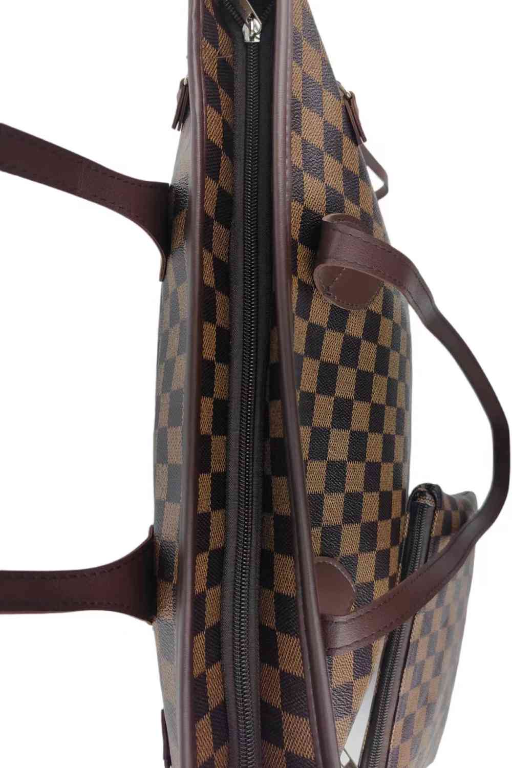 Checkered PVC Two - Piece Bag Set - LustMia