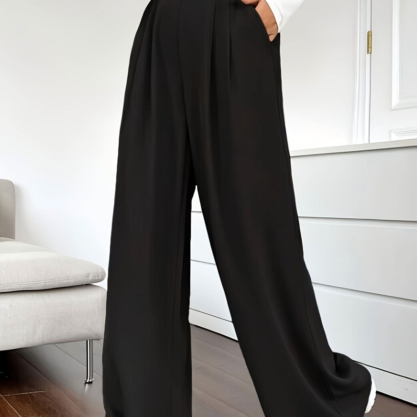 Chic High Waist Wide Leg Pants SpringSummer Essential - LustMia